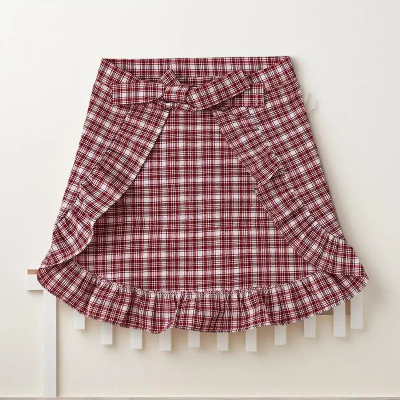 Cotton Half Waist Checkered Apron Kitchen Work Apparel Resist Stains Zpaxo