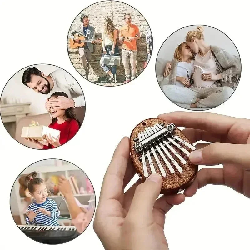 8-Key Mini Wood Kalimba Thumb Piano – Pendant Gift
