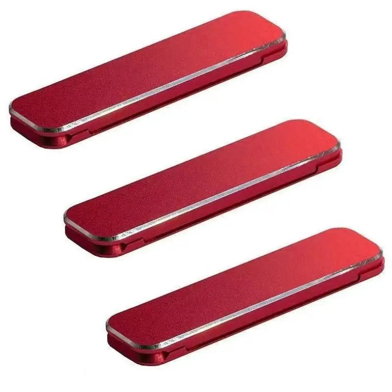 ▶1/3PCS Mini Invisible Foldable Mobile Phone Stand Aluminum Alloy Desktop Mount Material Holder Adjustable Angle For Cellphone Zpaxo 3PCS Red