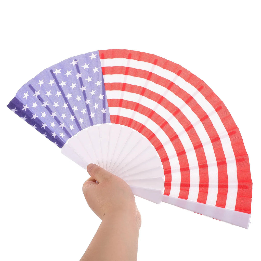 Patriotic Folding Fans American Flag Stars Independence Day Party