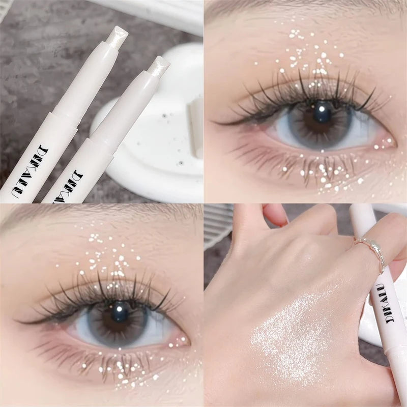 Shiny Pearlescent Eyeshadow Stick Waterproof Long-Lasting Glitter Eye Makeup Monochrome Brightening Highlight Lying Silkworm Pen Zpaxo 01