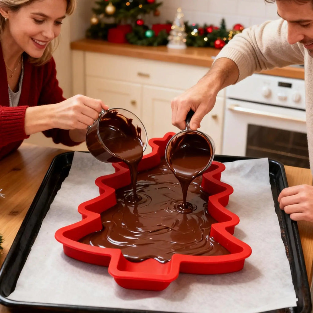 Christmas Tree Cake Pan Food Grade Flexible Holiday Moulds Chocolate