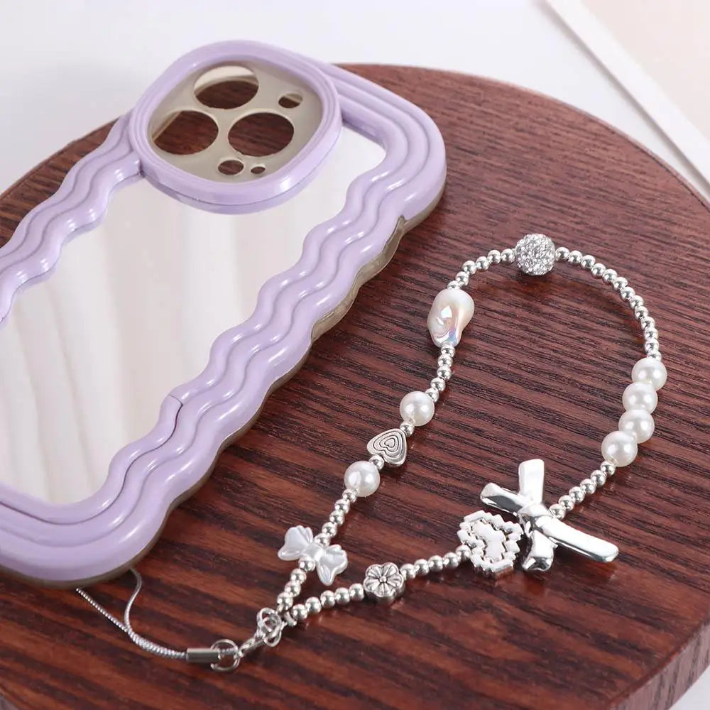 Resin Heart Mobile Phone Chain Beaded Bag Charms Bow Phone Case Pendant Jewelry Anti-lost Y2K Mobile Phone Charms DIY Decor Zpaxo