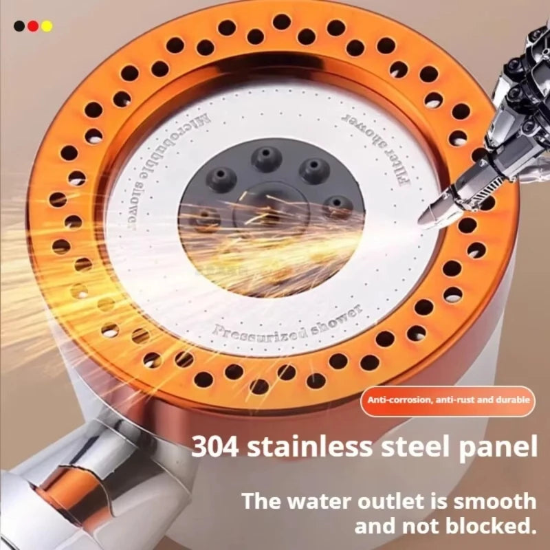 5 Modes High Pressure Water Saving Filter Shower Head Handheld Shower Head One Button Stop Bathroom Accessories Set Zpaxo
