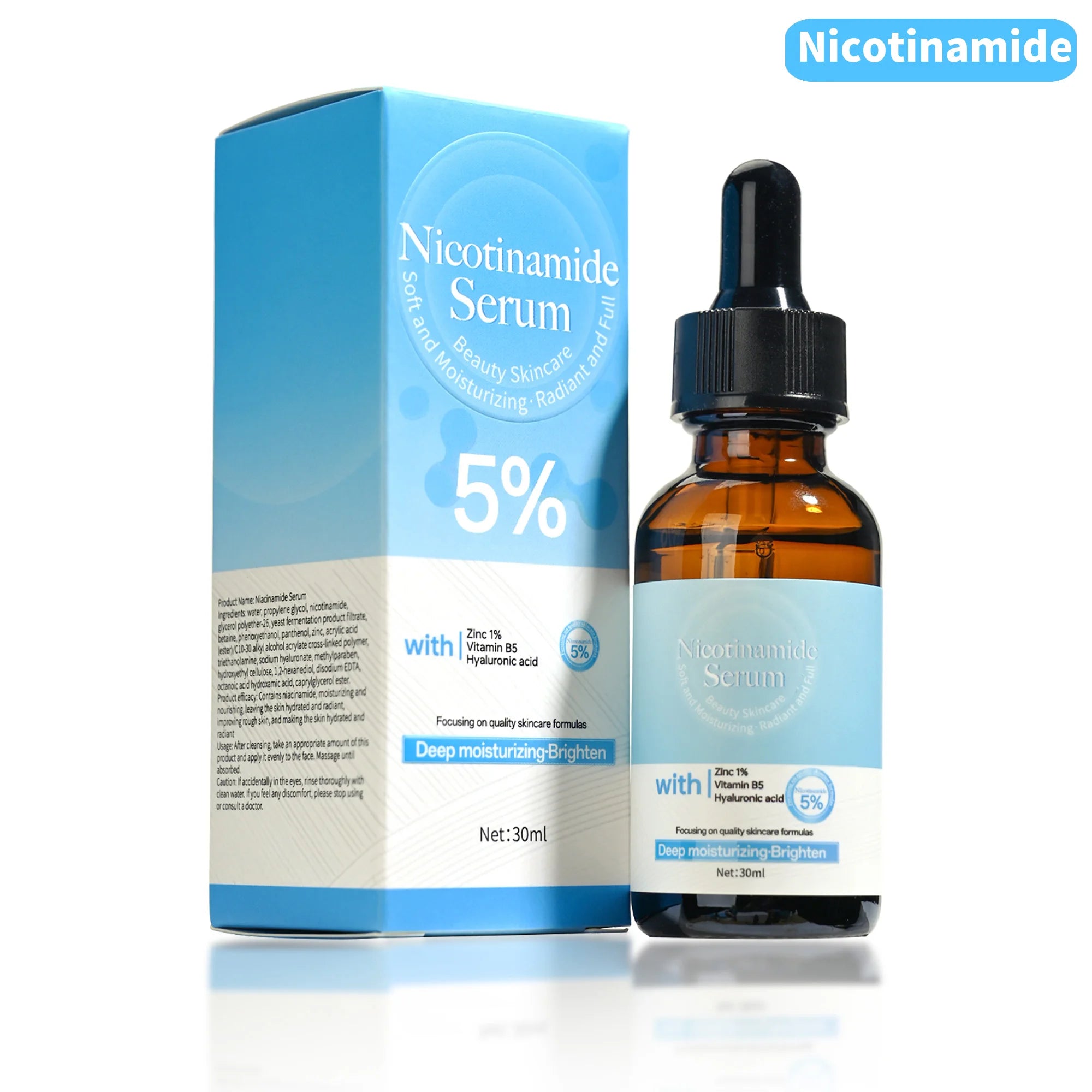 Nicotinamide & Vitamin B5 Brightening Face Serum | Moisturizing Brightening Face Serum Zpaxo 30ml 30ml