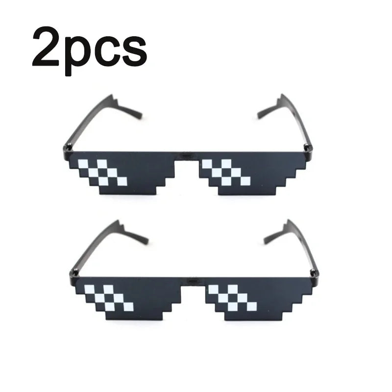 Pixelated Mosaic Sunglasses – Retro Party Shades Men & Women