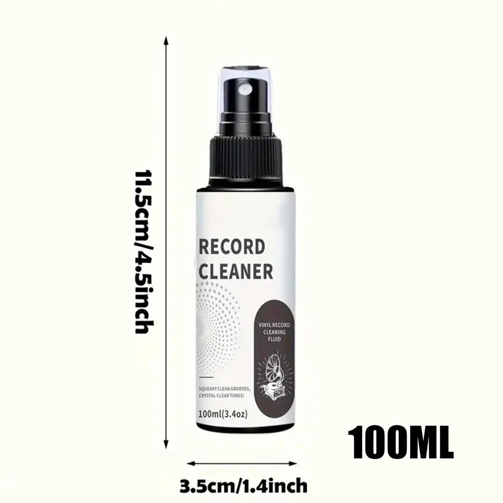 Record Cleaner 100ml Washer Fluid Spray with Towel Record Care Solution for Collectors Enthusiasts Professionals Studio Store Zpaxo