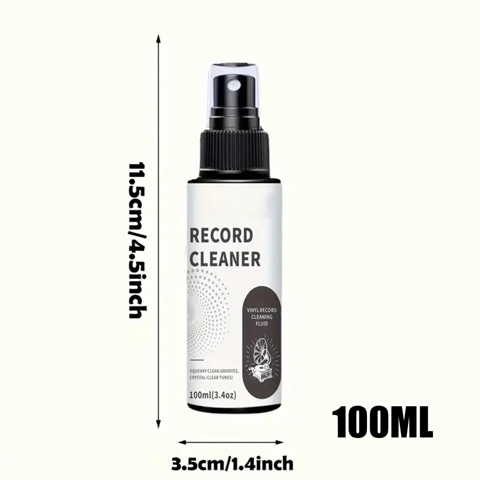 Record Cleaner 100ml Washer Fluid Spray with Towel Record Care Solution for Collectors Enthusiasts Professionals Studio Store Zpaxo