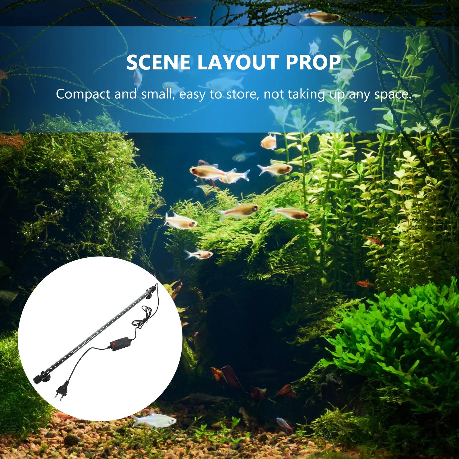 Aquarium LED Lighting Lamp Fish Tank Light Pure White Brightness