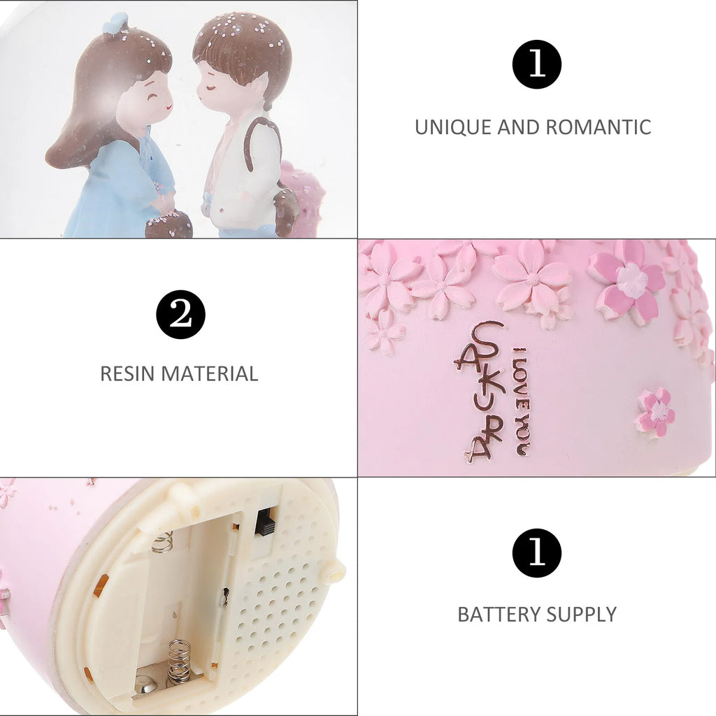 Valentine's Day Musical Crystal Ball Romantic Decorative Desktop