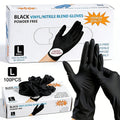 Disposable Nitrile Gloves Food Contact Thick Durable Suitable Strong Zpaxo L Black