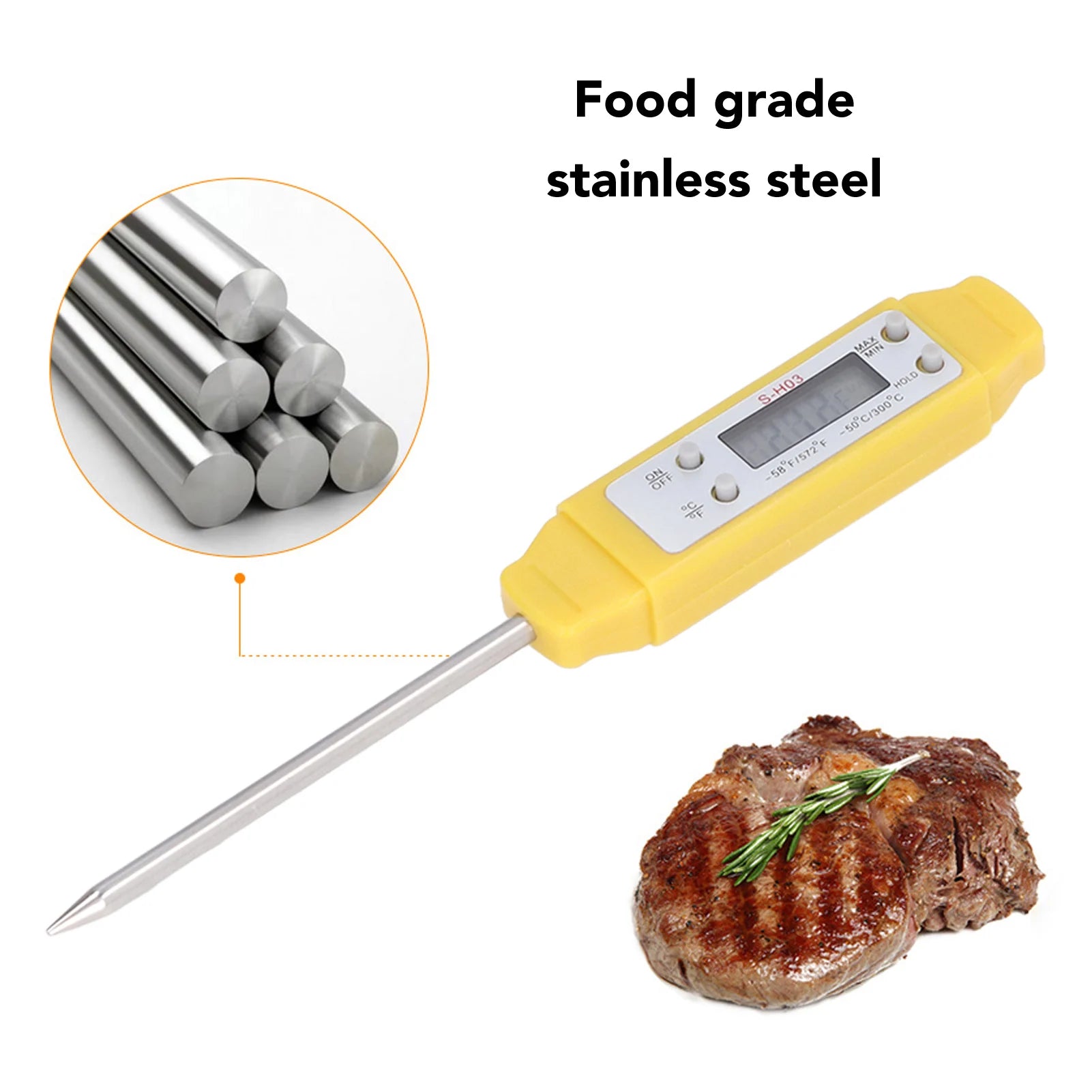 Digital Food Thermometer Automatic Calibration Pen Accuracy Electronic