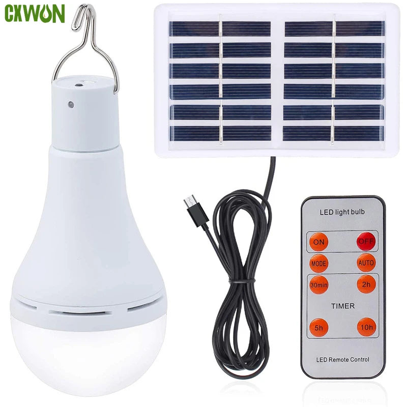Portable Solar Lights Bulb 7W 9W 5 Work Modes Dimmable USB Zpaxo
