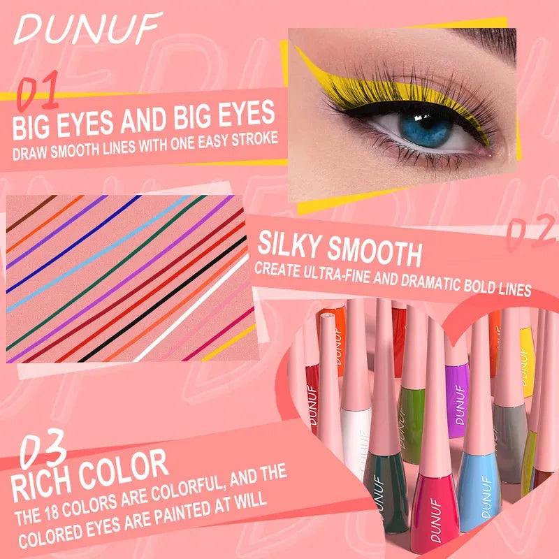 Matte Dark Green Liquid Eyeliner Pencil Waterproof Makeup Colorful Liquid Eye Liner Ultra-thin Long-Lasting Quick-Dry Eye Liner Zpaxo