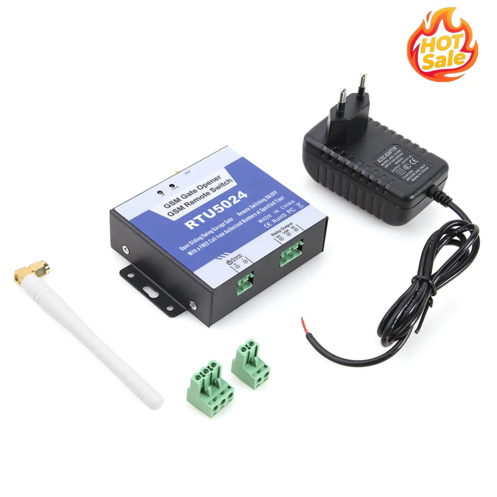 RTU5024 GSM Access Control Kits 850/900/1800/1900MHz Wireless Door Access Opener with Antenna 4G US/EU Plug Home Device Zpaxo