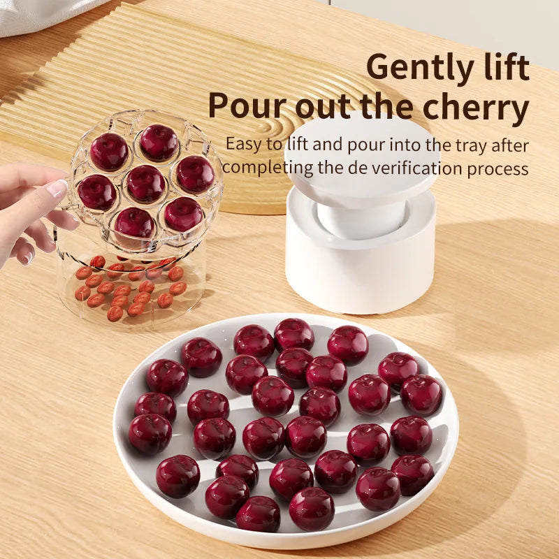7-Hole Cherry & Jujube Pitter – Easy One-Press Pit Remover Fruit Pitter Tool Zpaxo