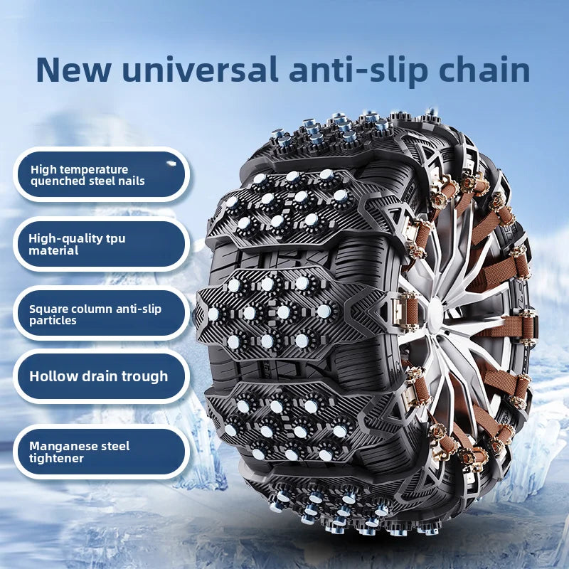 Universal Rubber Snow Chains – Thickened Anti-Skid Tire Chains
