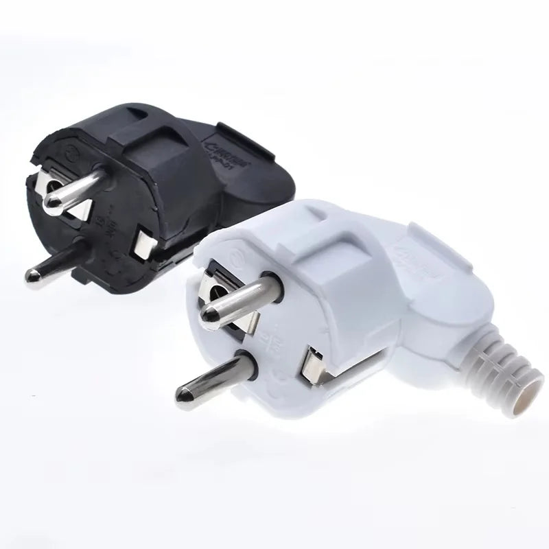 4.8mm EU Plug Male Replacement Adapter Connector Outlets Rewireable 250V 16A Connector Electeic Socket For Power Extension Cable Zpaxo