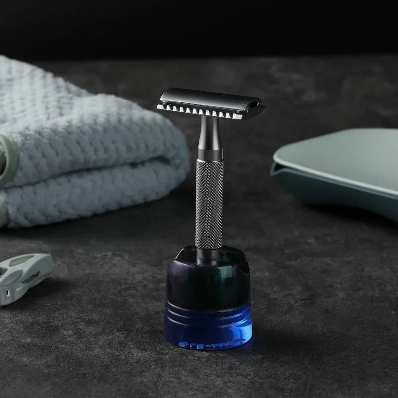 YAQI 14MM Ocean High Quality Resin Portable Holder Stand Mens Safety Razor Kit Zpaxo