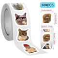 Cat Meme Stickers Cartoon Graffiti Cute Waterproof Sticker Roll
