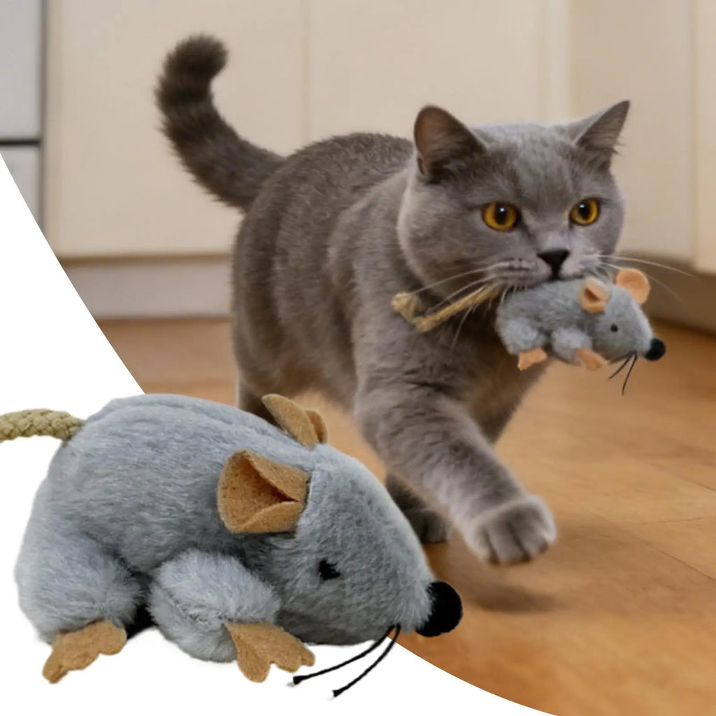 Cat Mouse Toy Built-in Sound Compact Play Game Stuffed Toys Daily