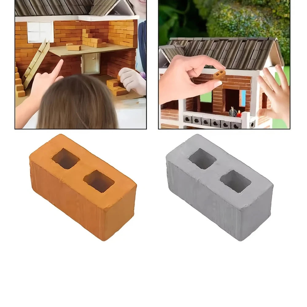 60-Pack Miniature Cinder Blocks – 1/16 Scale Dollhouse Bricks Miniature Model Bricks Zpaxo