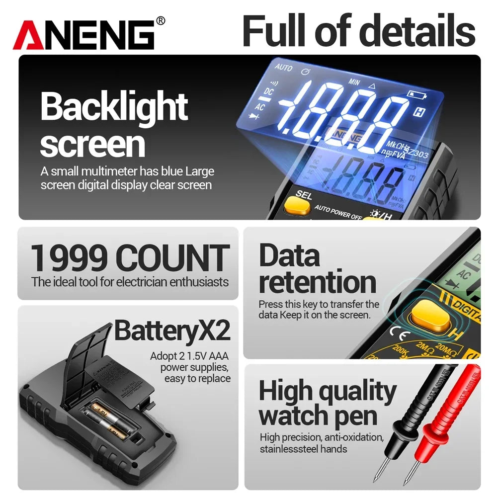 ANENG SZ306 Multimeters 10A Current Testers AC DC Voltage Diode Test