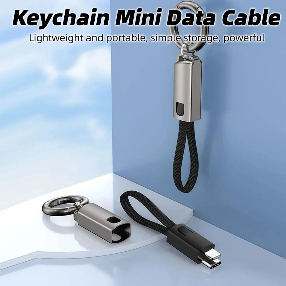10cm USB-C to USB-C PD 60W Fast Charging Keychain Cable USB-C Charging Cable Zpaxo