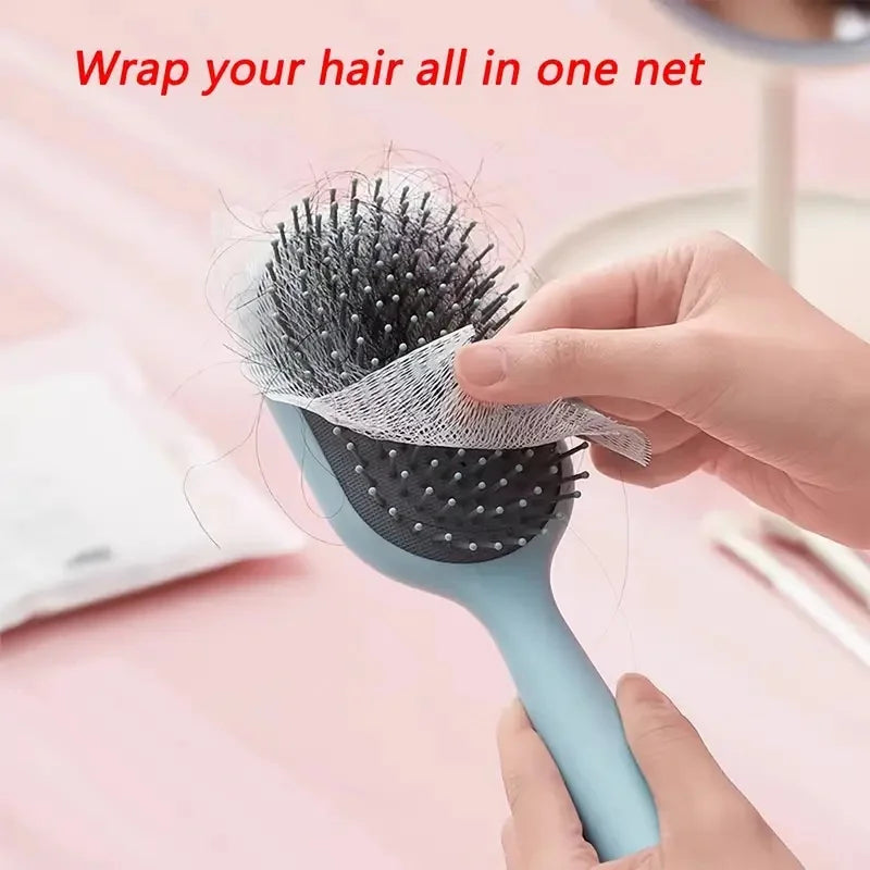 Reusable Hair Brush Cleaning Net Elastic Mesh Quick Clean Round