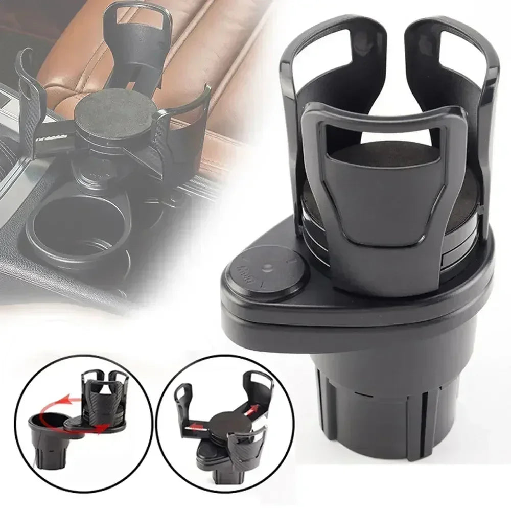 2026 Car Cup Holder Multifunction Adjustable Dual Cup Holder Expander Adapter Car Cup Mount Mobile Phone Holder Zpaxo