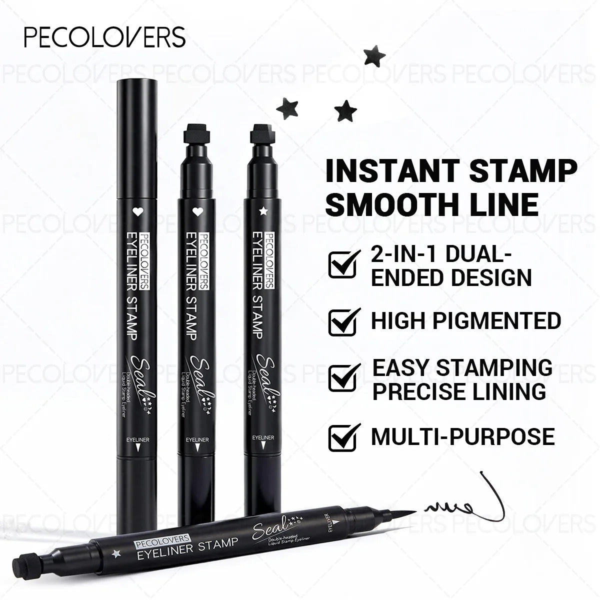 Waterproof Liquid Eyeliner Stamp Smudge-proof Create Unique Eye Shape Zpaxo