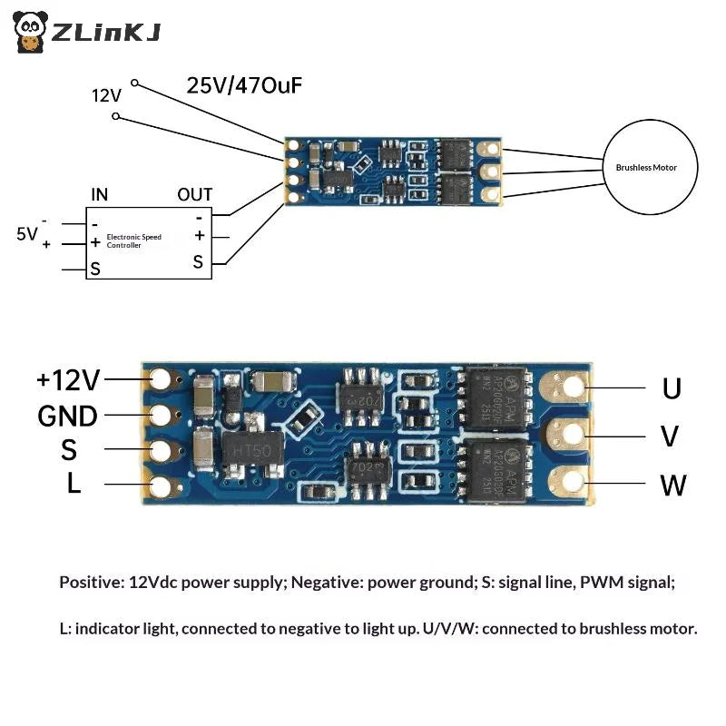 ▶2S-3S DC 5V-16V 8A Mini RC Model Brushless ESC PWM Motor Driver ESC Board DL03 Micro Brushless ESC Controller Zpaxo