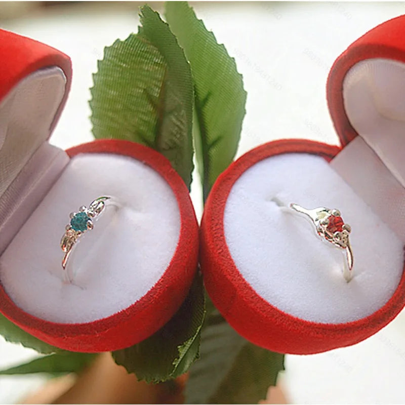 Velvet Rose Flower Ring Box Valentine Day Romantic Bouquet Case