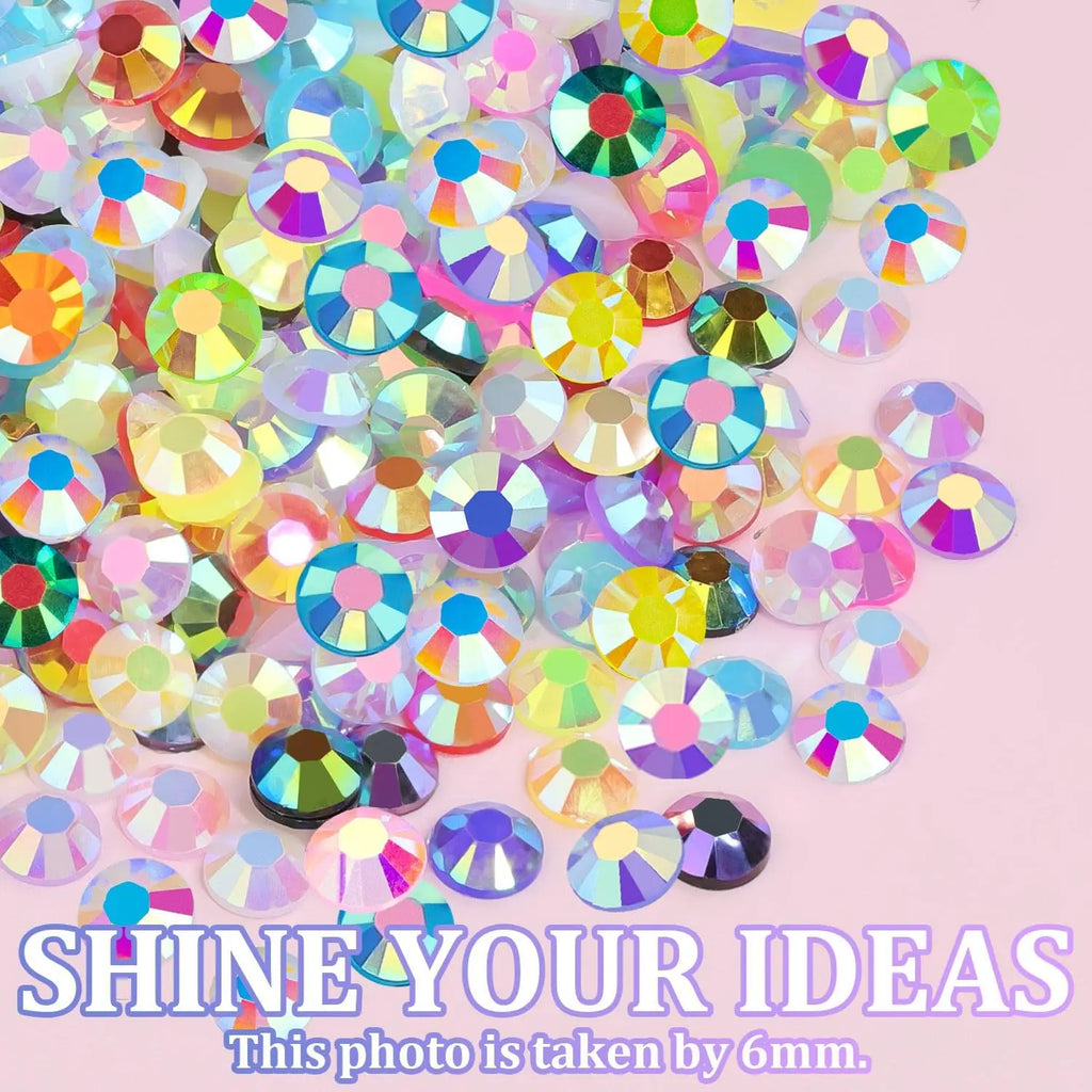 Simple Shiny Half-round Nail Rhinestones Flat Bottom Resin Gems DIY