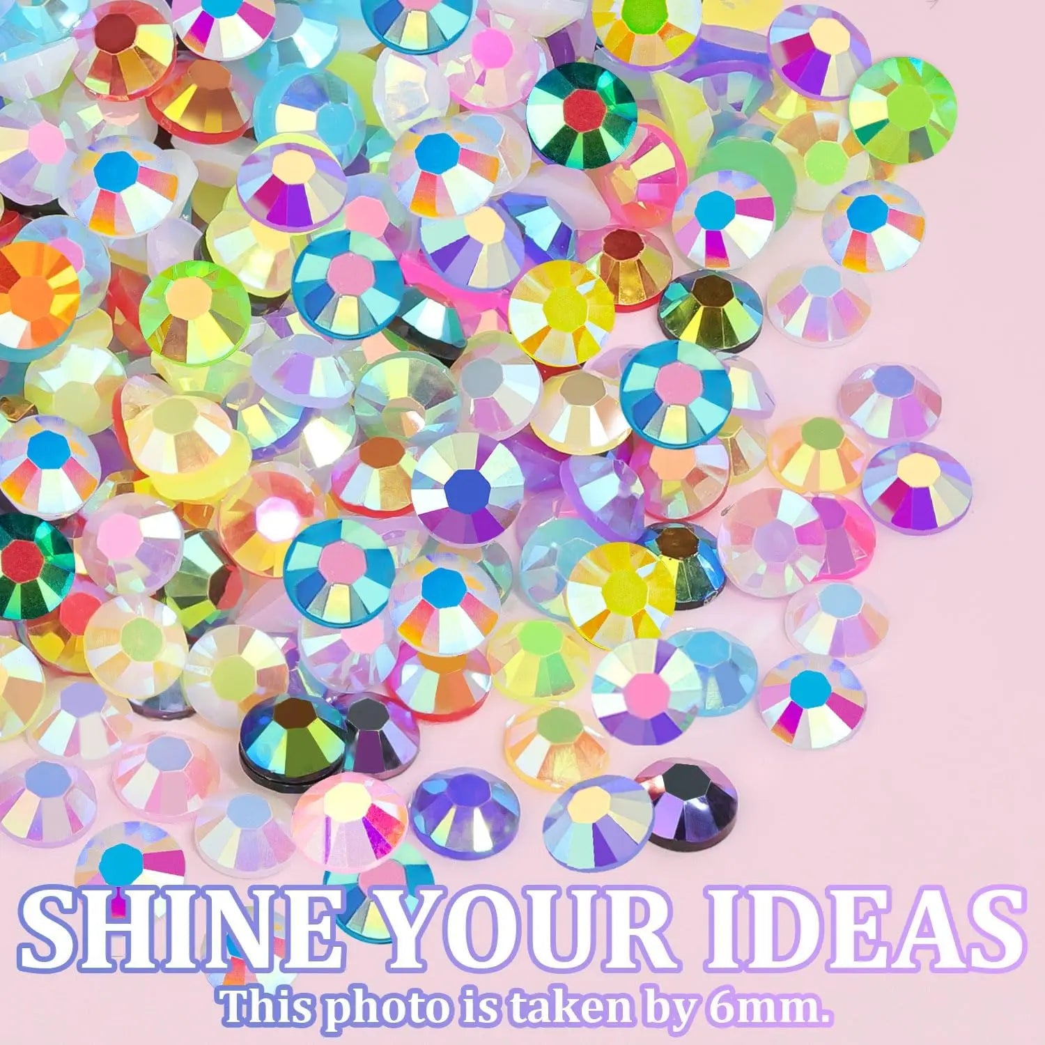Simple Shiny Half-round Nail Rhinestones Flat Bottom Resin Gems DIY