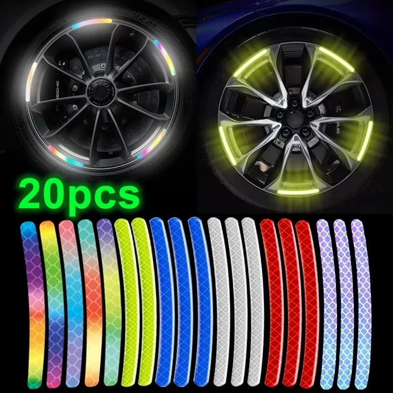 Wheel Hub Reflective Stickers – Rim Tape Car Bike Motorcycle