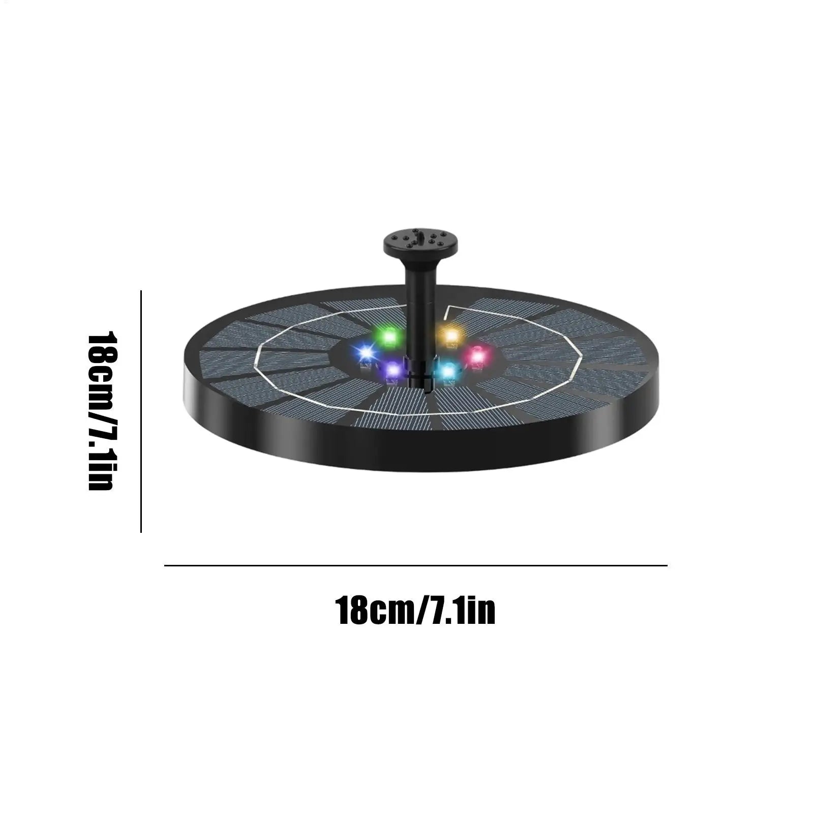 Floating Solar Bird Bath Fountain LED Lights Water Pump Outdoor