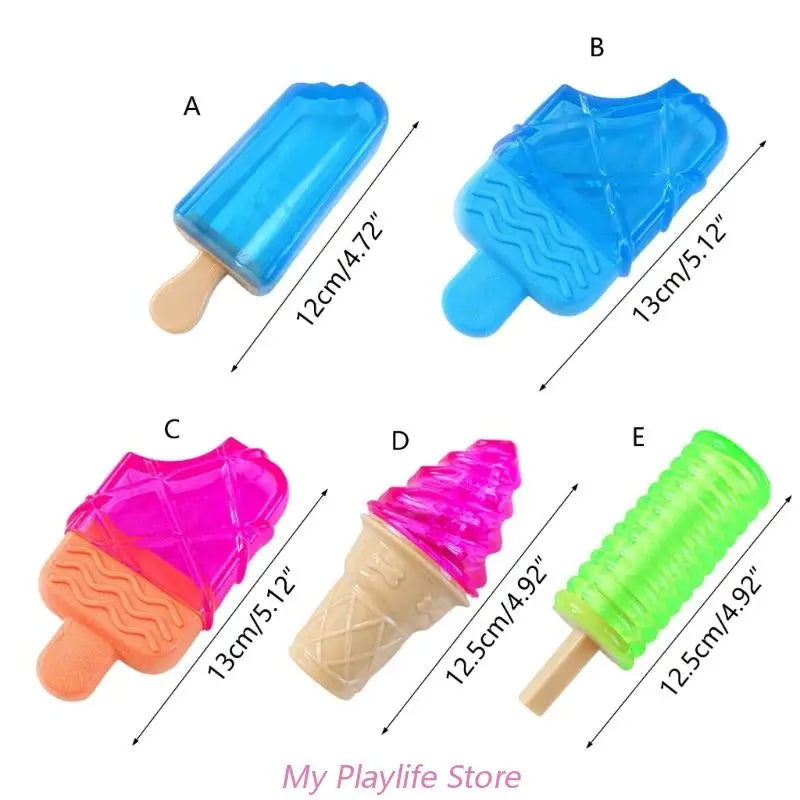 Summer Water Injection Frozen Toy Dog Chew Toy Squeak Teether Ice Lolly Popsicles Shape Dog Sound Toy Chew Toy TPR Teether Zpaxo