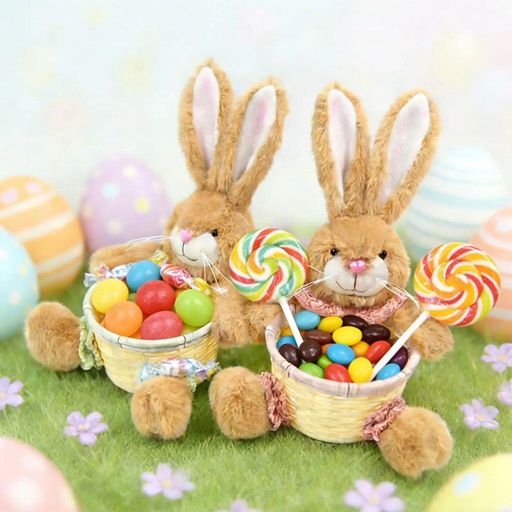 Easter Bunny Basket Rabbits Shape Container Cute Food Snacks Candy