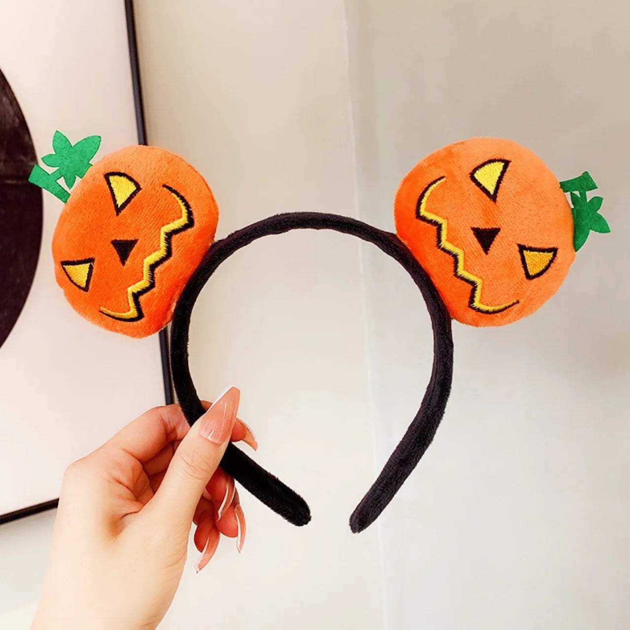 Cute Halloween Pumpkin Devil Horn Headband Funny Hair Hoop Girls