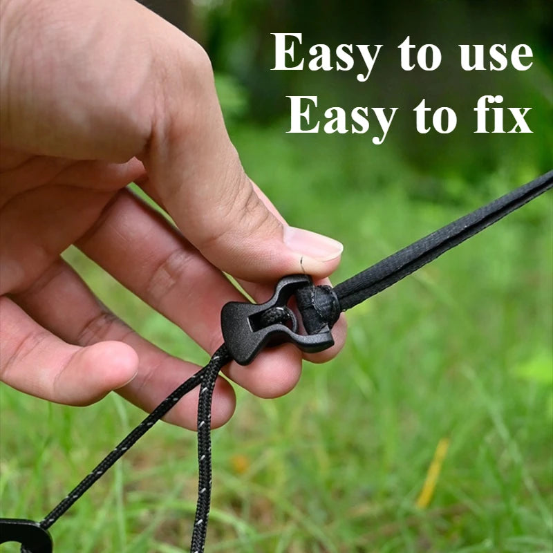 Camping Awning Tent Guyline Runner Guylines Stopper Cord Rope