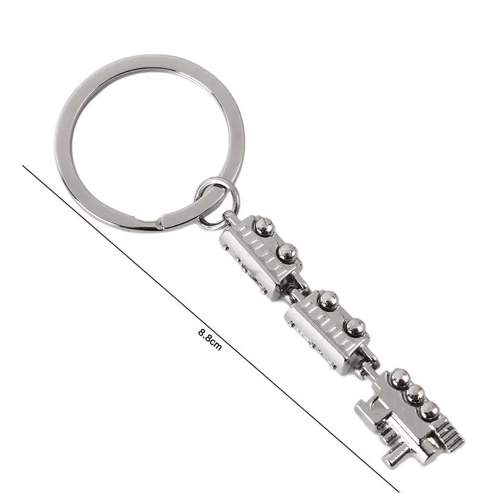 Train Model Mini Train Model Alloy Keychain Metal Movable Joint Movable Joint Train Keyring Alloy Creative Train Model Keychain Zpaxo