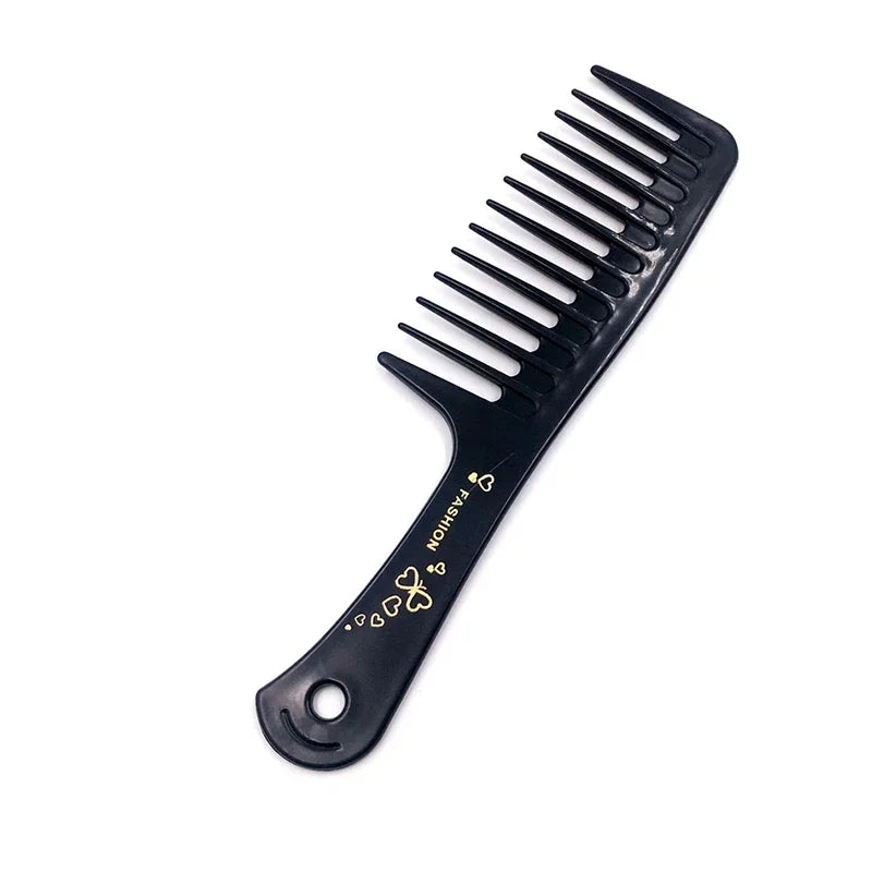 2 Types New Portable Black Wide Tooth Comb Black ABS Plastic Heat-resistant Large Wide Tooth Comb For Hair Styling Tool Zpaxo 01Style