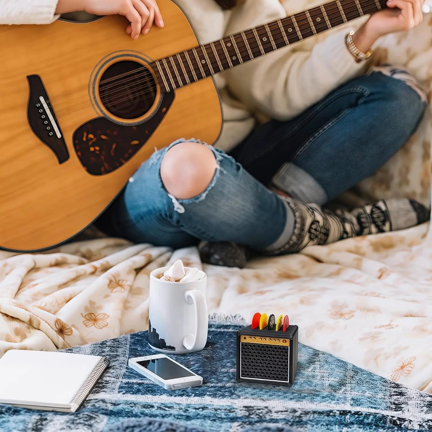 Guitar Pick Holder Box – Mini Amp Speaker Design Storage Case