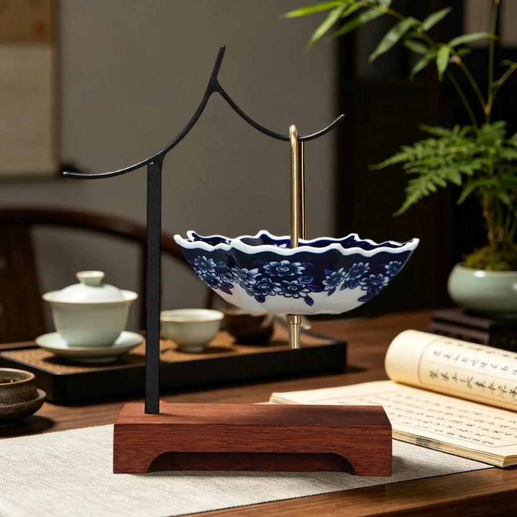 Tea Strainer Umbrella Design Ceramic Leaf Colander with Stand Strainers for Loose Tea for Enhances Flavor Softens Water Cooking Zpaxo