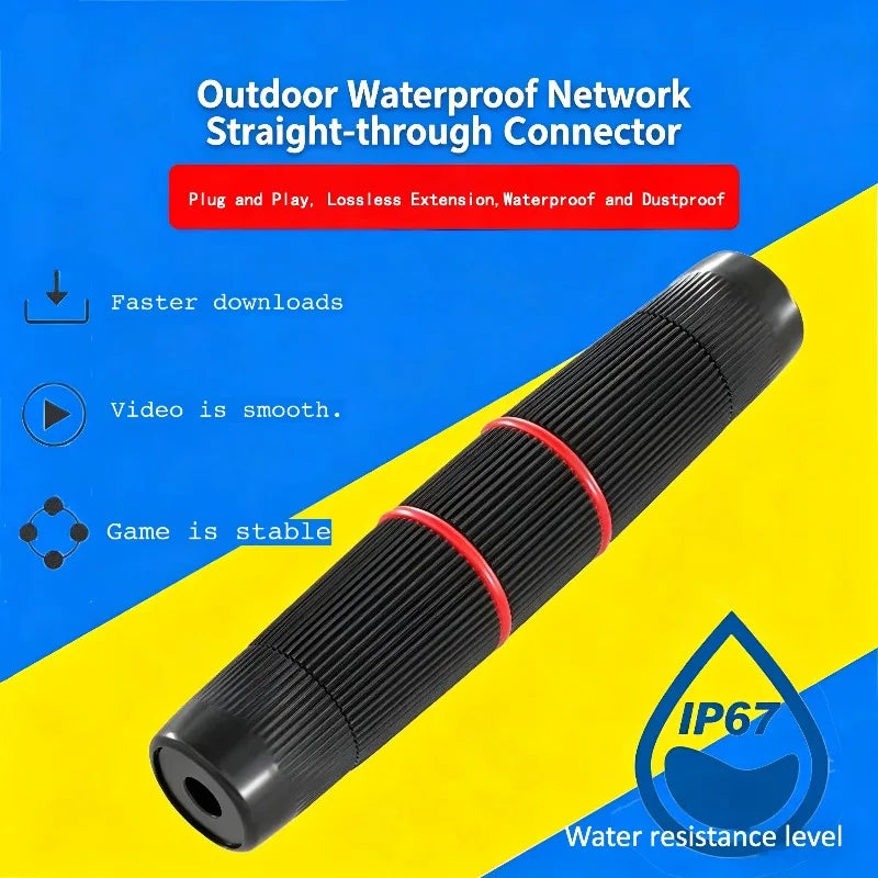 IP67 Waterproof RJ45 Coupler – Outdoor LAN Cable Extender Ethernet Coupler Adapter Zpaxo
