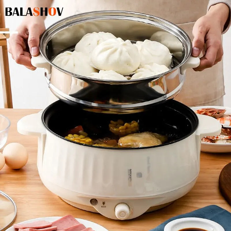 220V Multi Cookers Single/Double Layer Electric Pot 1-2 People Household Non-stick Pan Hot Pot Rice Cooker Cooking Appliances Zpaxo