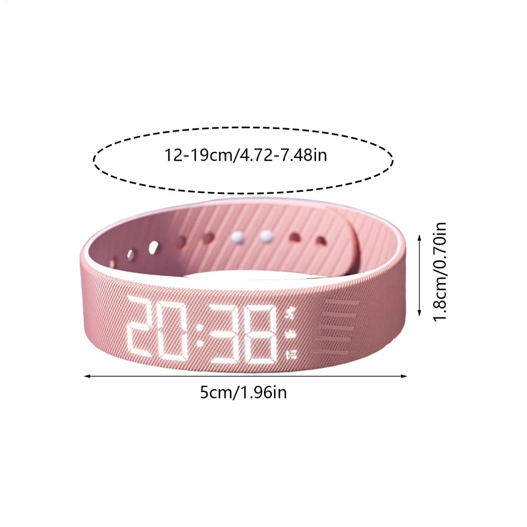 LED Digital Vibrating Alarm Watch Waterproof Sports Pedometer Silent