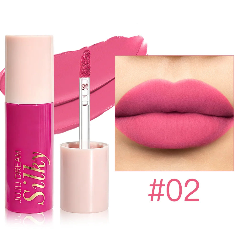 Long-lasting Silky Matte Lipstick Pink Nude Lip Tint Waterproof Gloss Zpaxo 02 100g