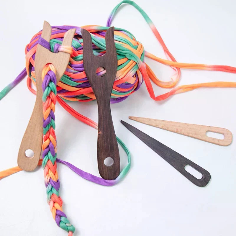 Braider Lightweight Knitting Fork Eye Needle Wooden Cording Tool Zpaxo